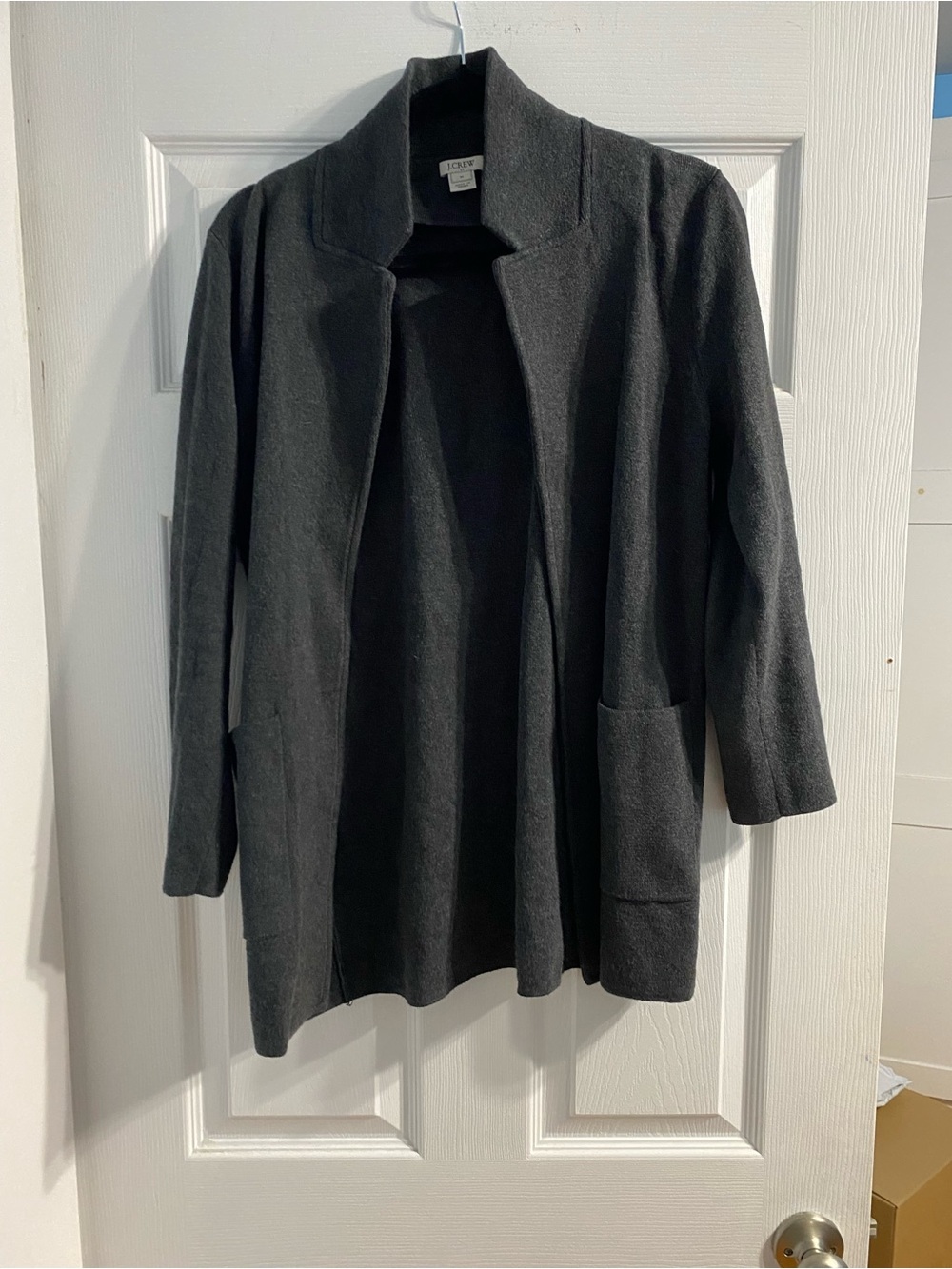 J. Crew open Front Longline Women's Jacket - Charcoal Gray size m